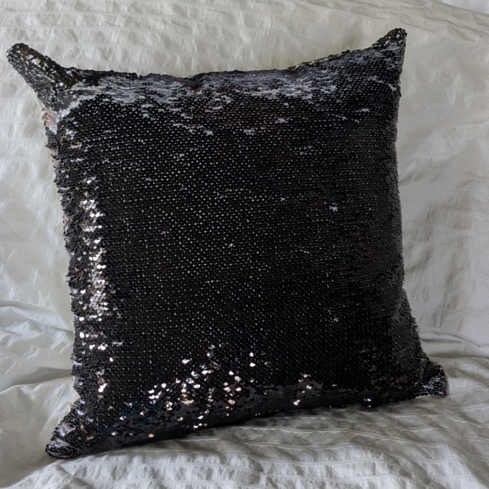 Black sequin pillow: Dwight from "The Office"